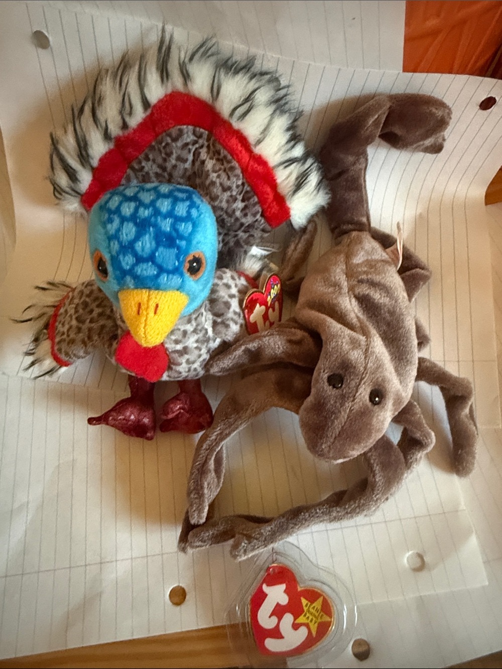 Ty beanie baby 2000 Lurkey and 1998 Stinger